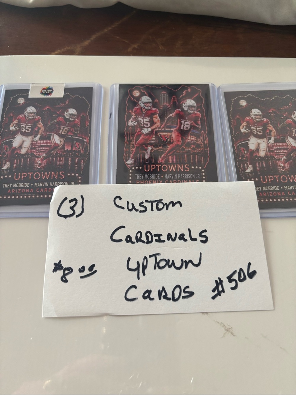 Arizona Cardinals Uptown Custom Trading Cards - Red